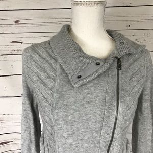 Athleta gray mission Moto sweater xs